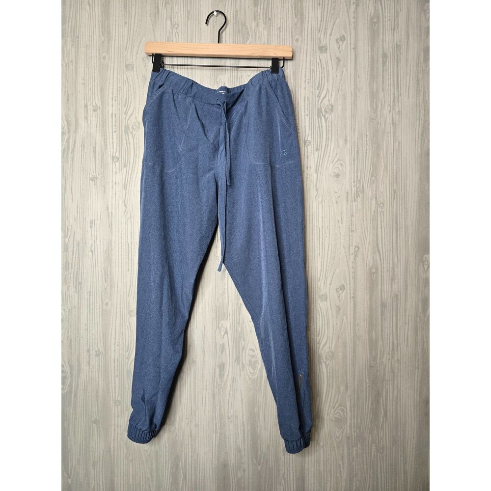 Albion Blue Nylon Joggers Women’s Small‎ | Lightweight Pull-On Pants Zip Ankles